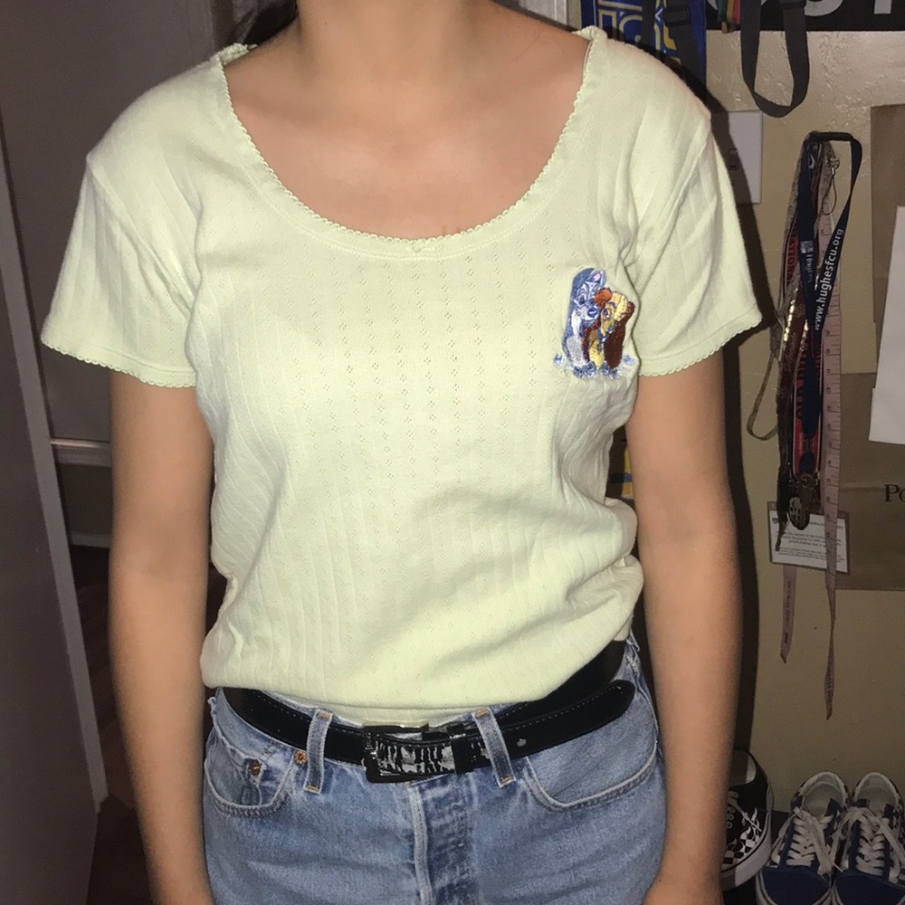 Vintage Lady and the Tramp Knitted Green Tee shirt